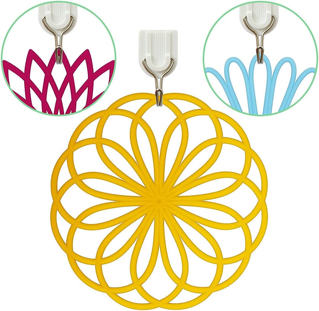 ME.FAN Silicone Trivet Mat - Kitchen Hot Pads for Pots & Dish - Insulated Teapot Trivet - Flexible, Durable, Non-Slip Large Coasters 3 Set Yellow