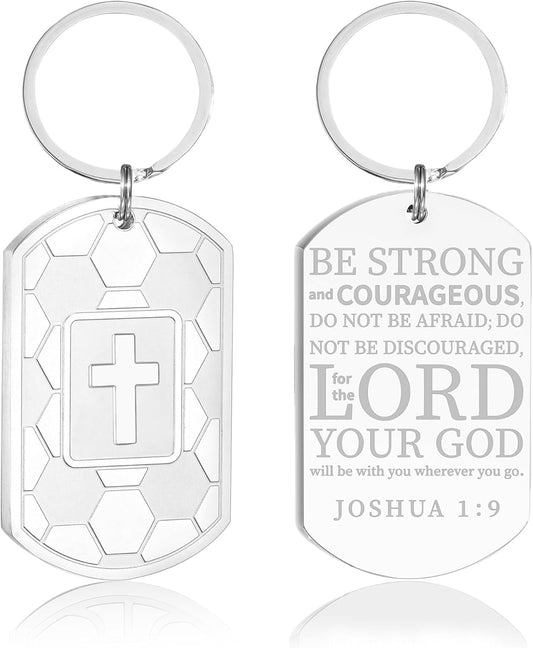 Football/Baseball/Soccer/Basketball Keychain for Men First Communion Baptism Confirmation Mens Gifts