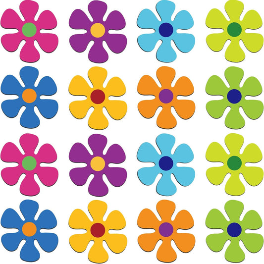 Outus Car Flower Magnet Funny Magnetic Decals Decorations Cute Fridge Magnets 60s Flower Cutout Magnet for Car Home Door Refrigerator (16 Pieces,3.9 x 3.9 Inch)