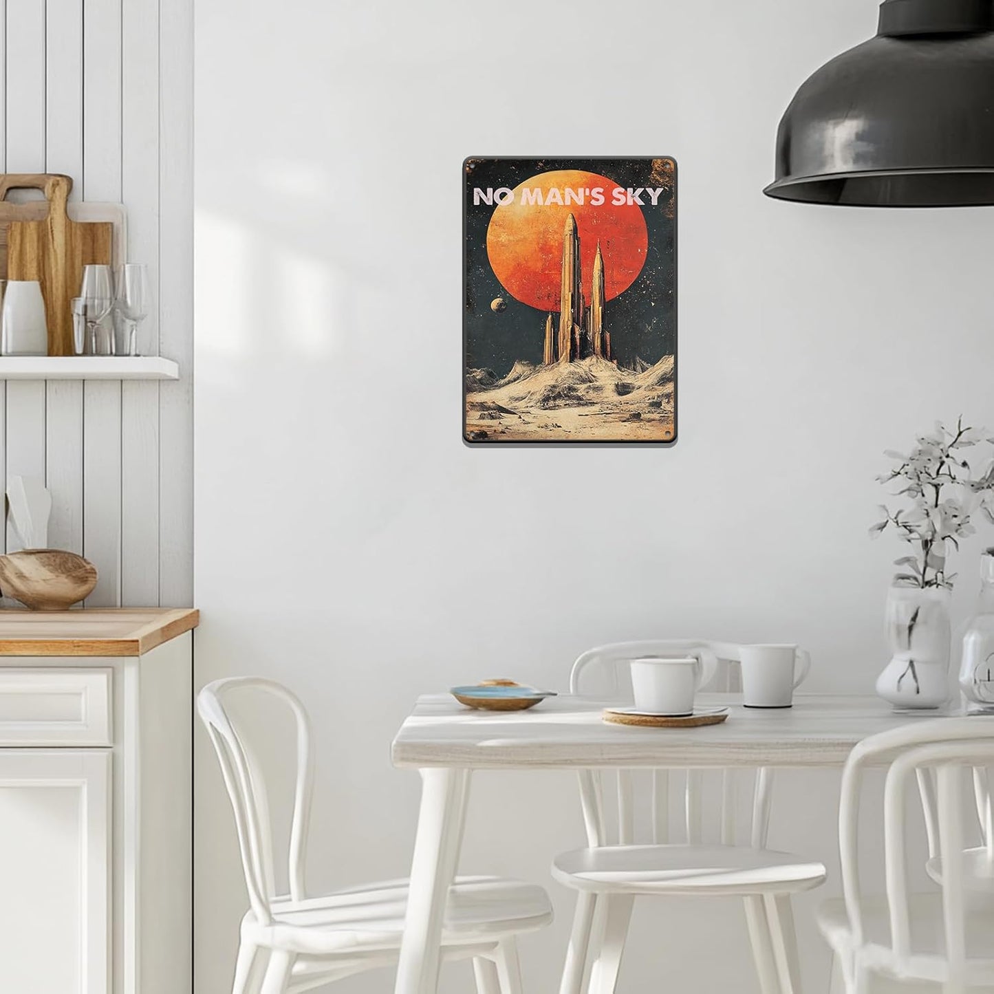 Vintage Wall Decor Metal Tin Plaque No Mans Sky Decoration Public Sign Poster Iron Painting Wall Decor Poster Wall Art Nostalgic Tin Sign for Home Cofe Kitchen Pub Bar 12x16 Inch