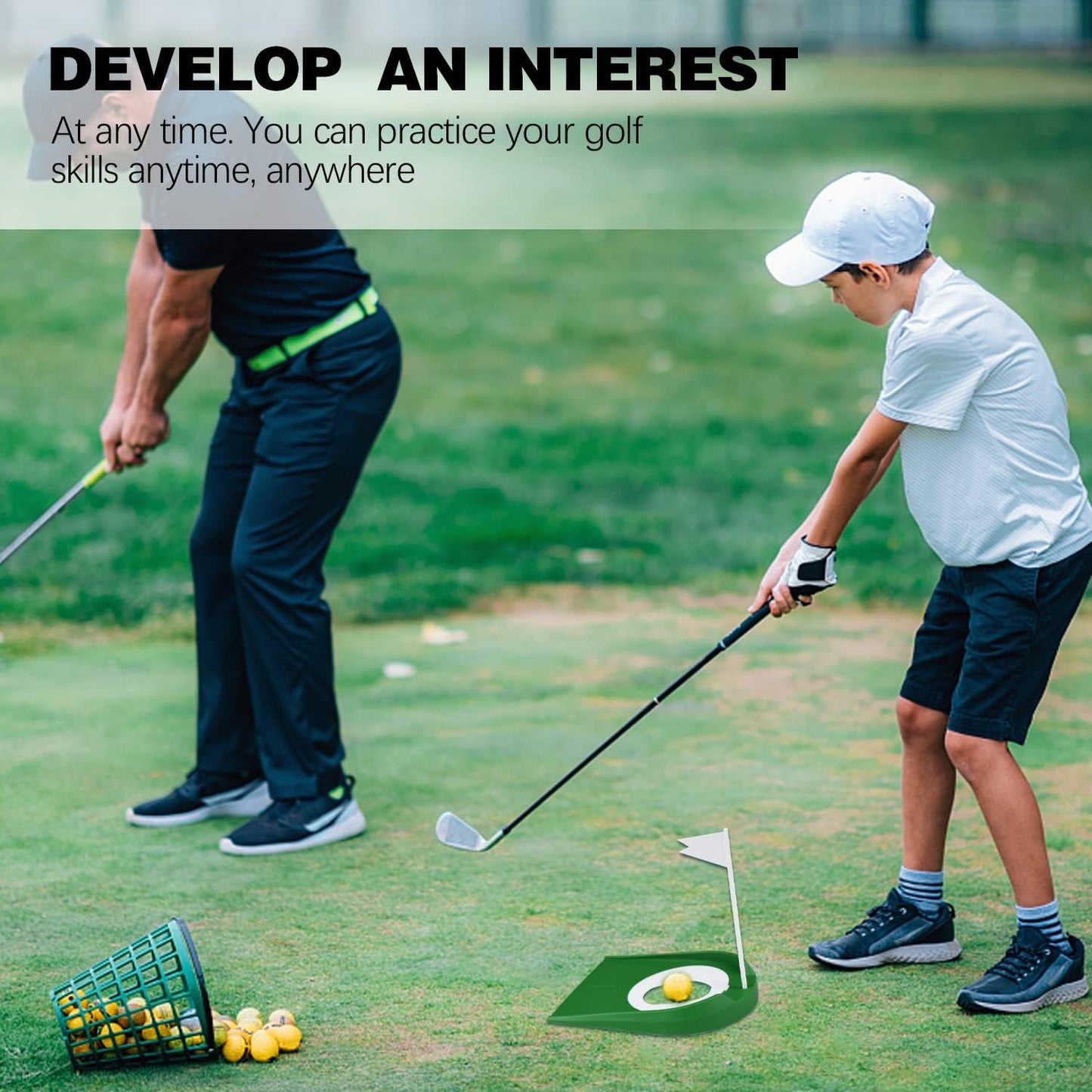 9 Pack Golf Putting Cup and Flag Plastic Golf Putting Practice Training Aids Indoor and Outdoor Training for Kids Men Women Office Backyard Garage Accessories