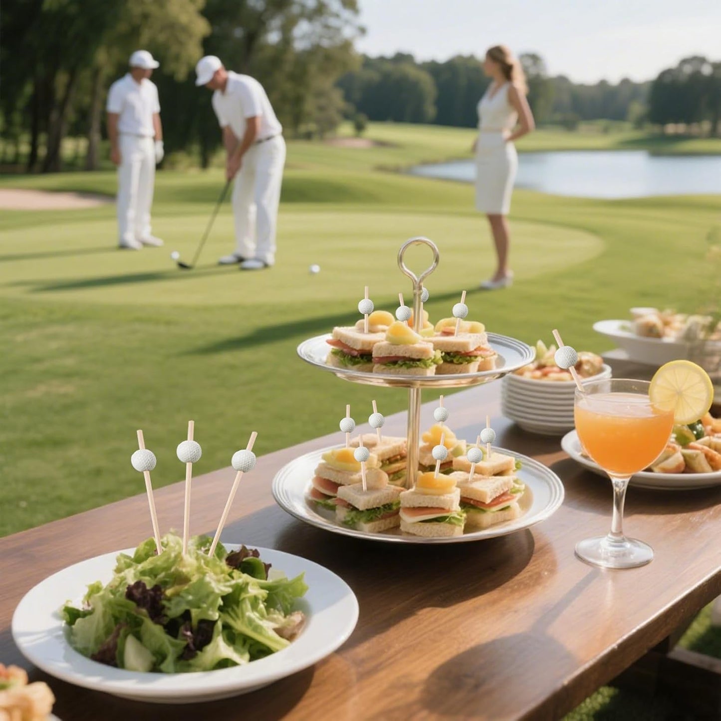 MEMOVAN 4.7 Inch Golf Cocktail Picks 100PCS Golf Theme Toothpicks Golf Skewers Sandwich Fruit Toothpicks for Appetizers Golf Catered Events Buffet Party Supplies