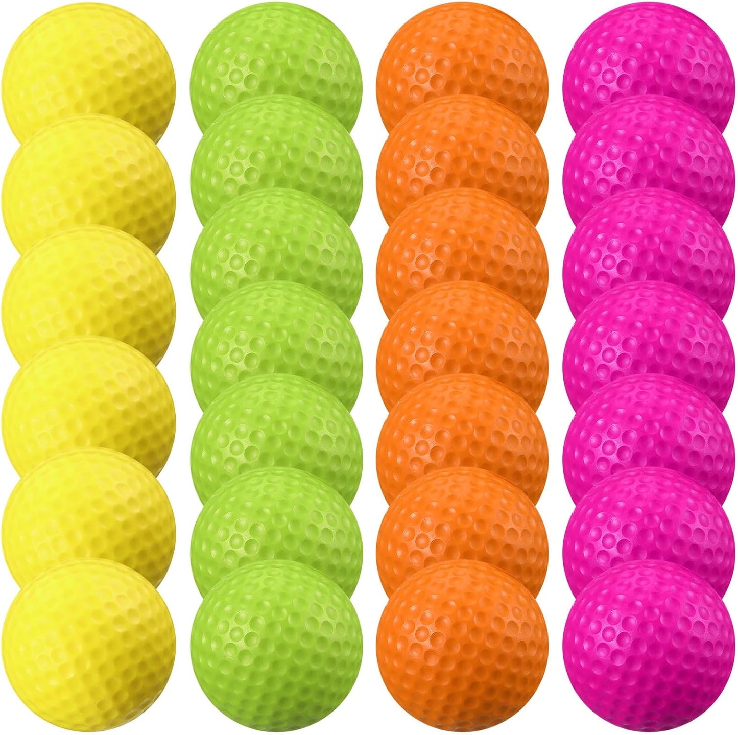 Junkin 24 Pcs Foam Golf Practice Balls Realistic Feel and Flight Training Sport Balls Elastic Soft Foam Golf Balls for Indoor or Outdoor Backyard Training
