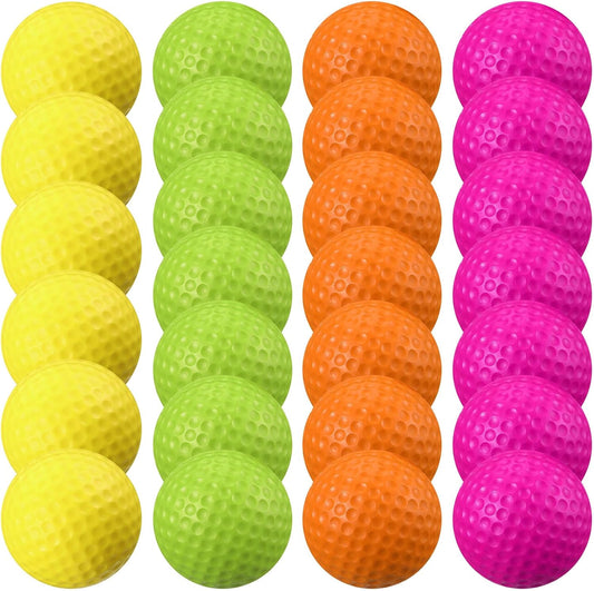 Junkin 24 Pcs Foam Golf Practice Balls Realistic Feel and Flight Training Sport Balls Elastic Soft Foam Golf Balls for Indoor or Outdoor Backyard Training