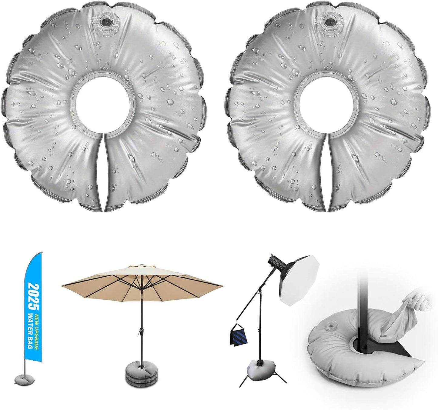 1 Pack 18" Water Bags for Feather Flag Base, Upgraded Thickened PVC Material, Openable Water Weight Bag for Feather Flag Stand Beach Umbrella and Photography Stand, 20 lbs Each