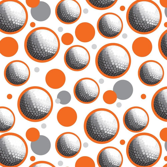 GRAPHICS & MORE Premium Gift Wrap Wrapping Paper Roll Pattern - Golfball Golf Ball Sport - Orange