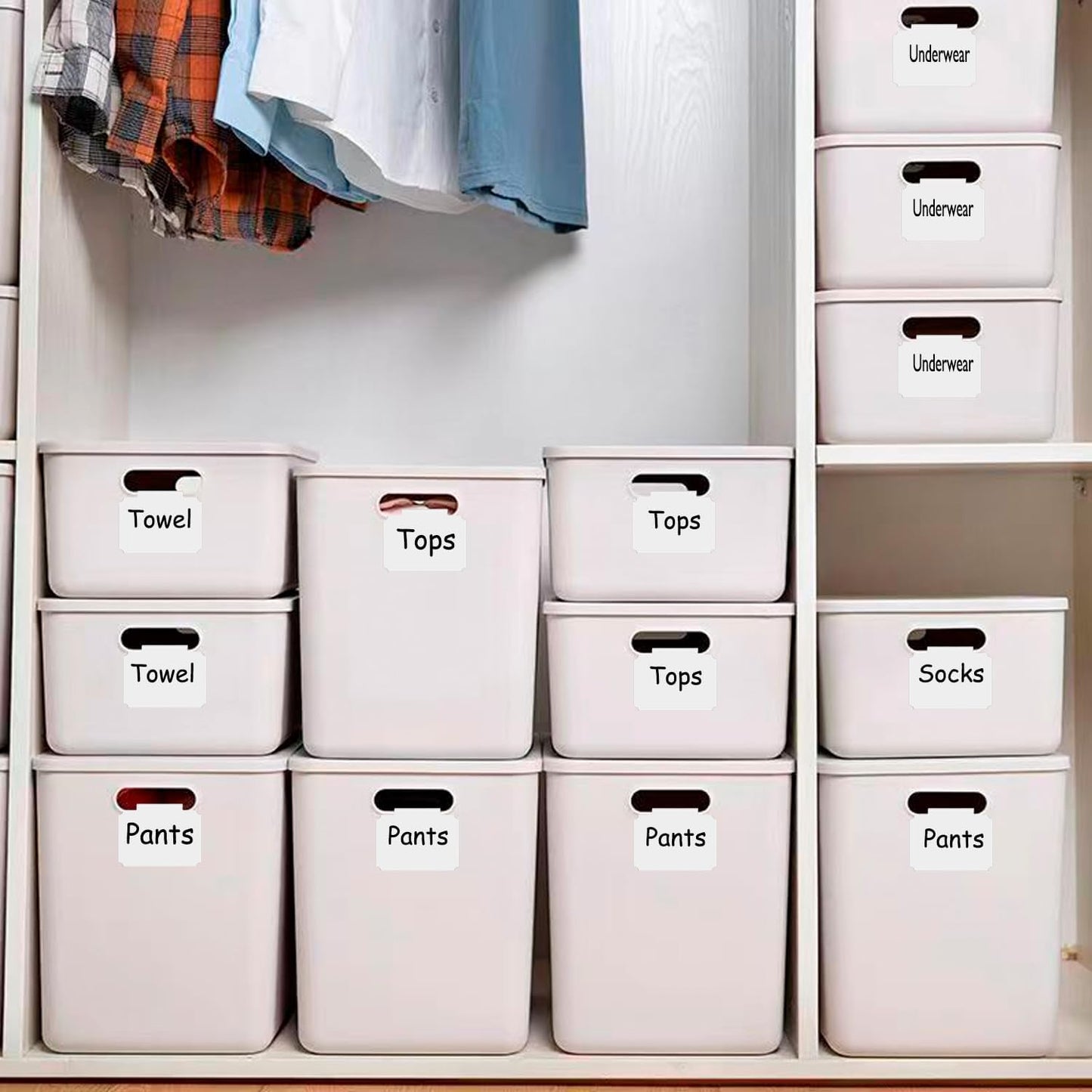 Erasable Label Holders Kit - 20 White PVC Bin Clips & 2 Chalk Markers for Organizing Storage Bins, Baskets, Containers