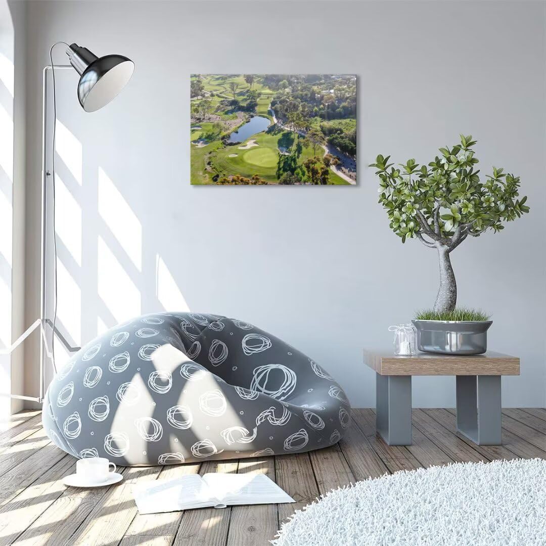 San Diego California Golf Course Wall Art for Living Room Bedroom Bathroom Home Decorations San Diego Golf Course Picture Poster Framed Artwork Canvas Prints Ready to Hang(12''H x 16''W)