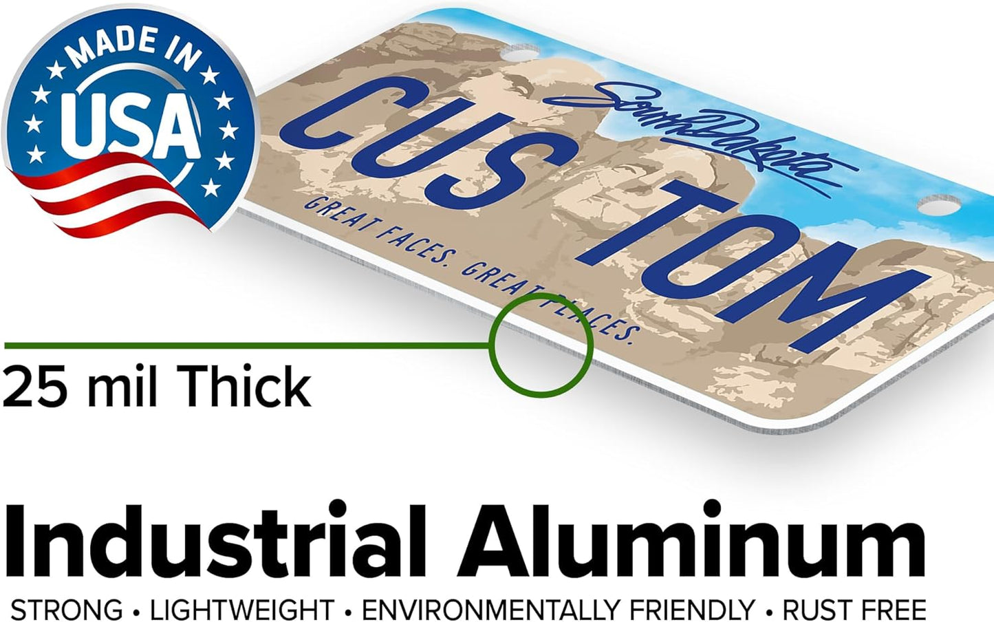Mini License Plates, Personalized License Plates, Custom for Car, Bikes, ATV, Kids Car, Golf Cart, Jeep, 2x4 Inch, Rust-Free Fade Resistant Aluminum, USA Made by My Sign Center (South Dakota)