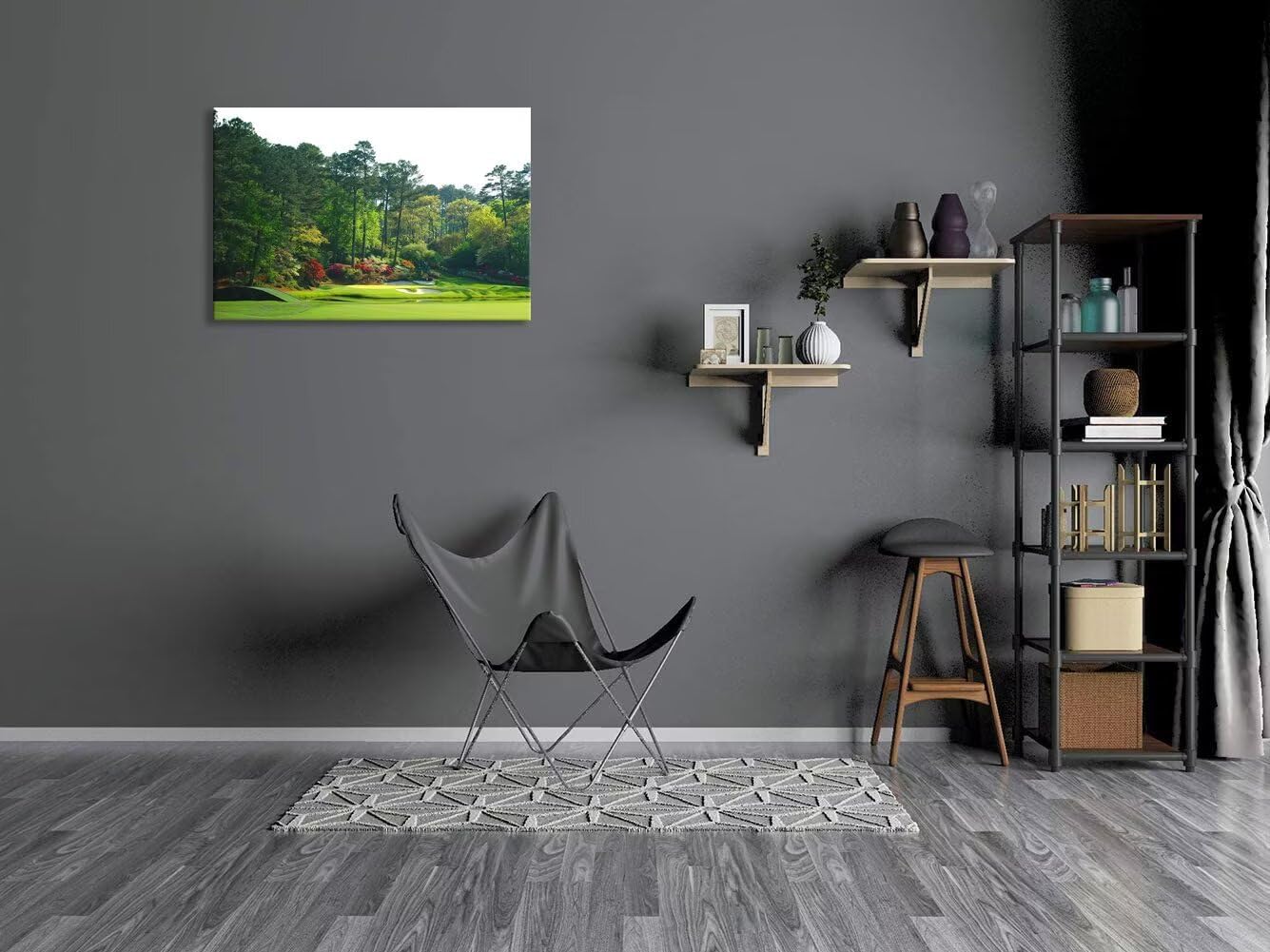 Augusta Golf Course Wall Art Golf Course Picture Poster Canvas Prints - Golf Wall Decor for Living Room Bedroom Home Decorations Framed Artwork Ready to Hang(24''H x 36''W)