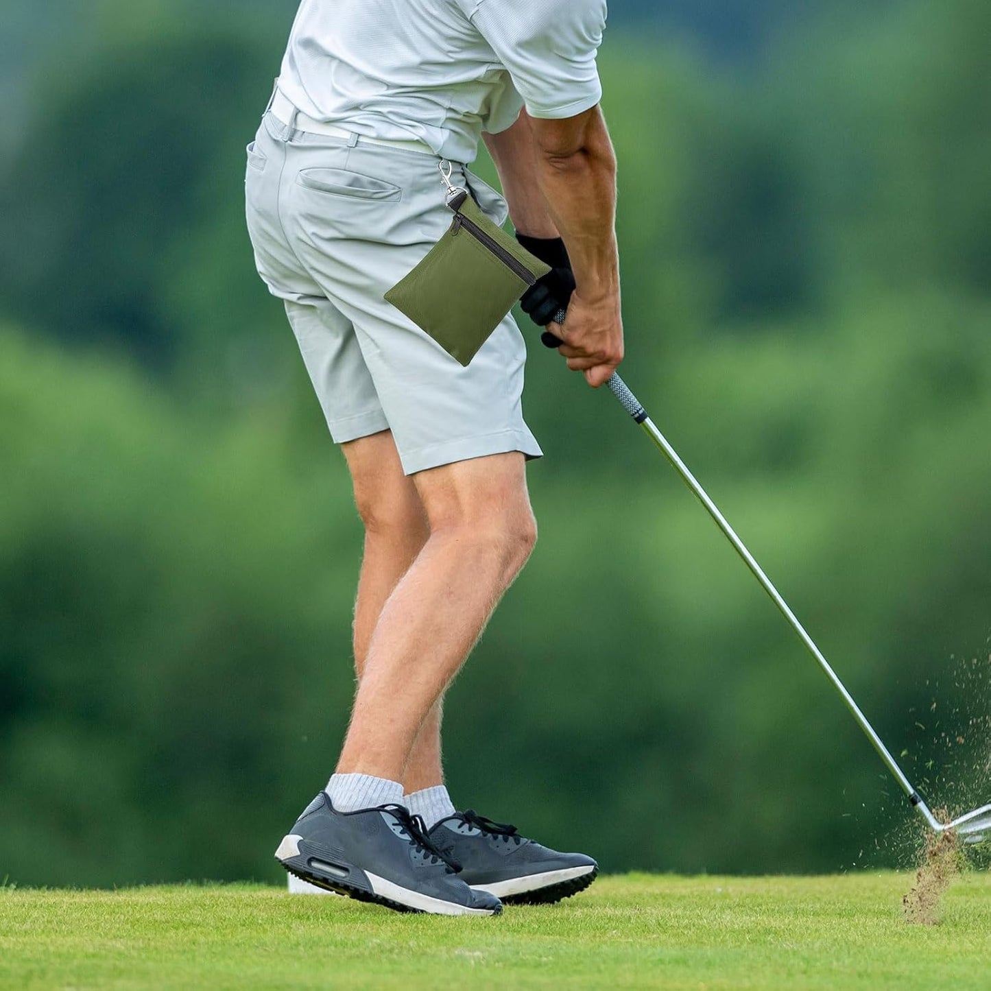 PATIKIL Golf Tee Pouch, Zipper Golf Ball Bag with Metal Lobster Claw Clip for Men Women Valuables Holder