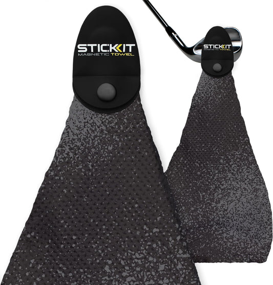 STICKIT Magnetic Golf Towel, Premium 29" Microfiber with Deep Waffle Pockets, Industrial Strength Magnet for Secure Hold to Golf Carts & Clubs, Ultra-Absorbent, Fast-Drying, Easy-Clean Design