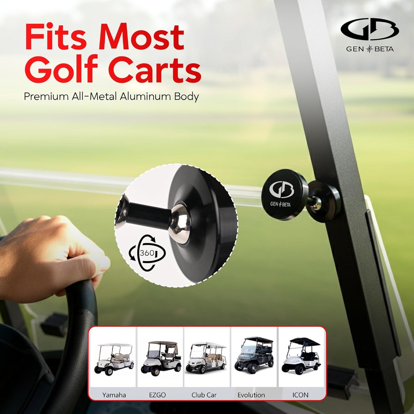 Golf Cart Phone Holder with Golf Towel Included - Golfing Accessories for Men the best Gifts for Golfers, Towel with Clip, Phone Magnet Mount, Club Car Accessories for EZGO, Yamaha, Evolution Club Car