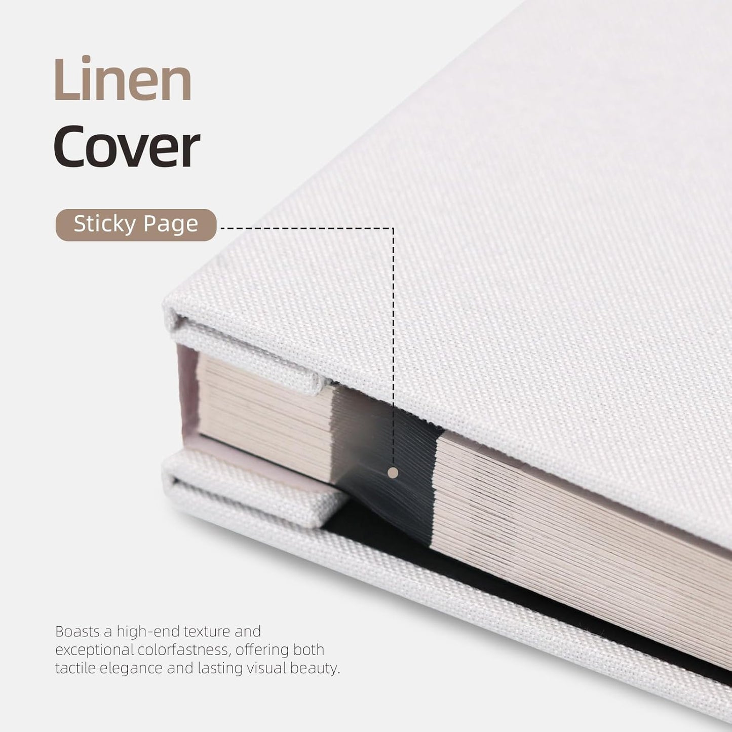 Vienrose Photo Album Self Adhesive 4x6 5x7 3x5 8x10 10x12 Scrapbook Album DIY Scrap Book with A Metallic Pen (13"x12.6" 60 Pages, White)