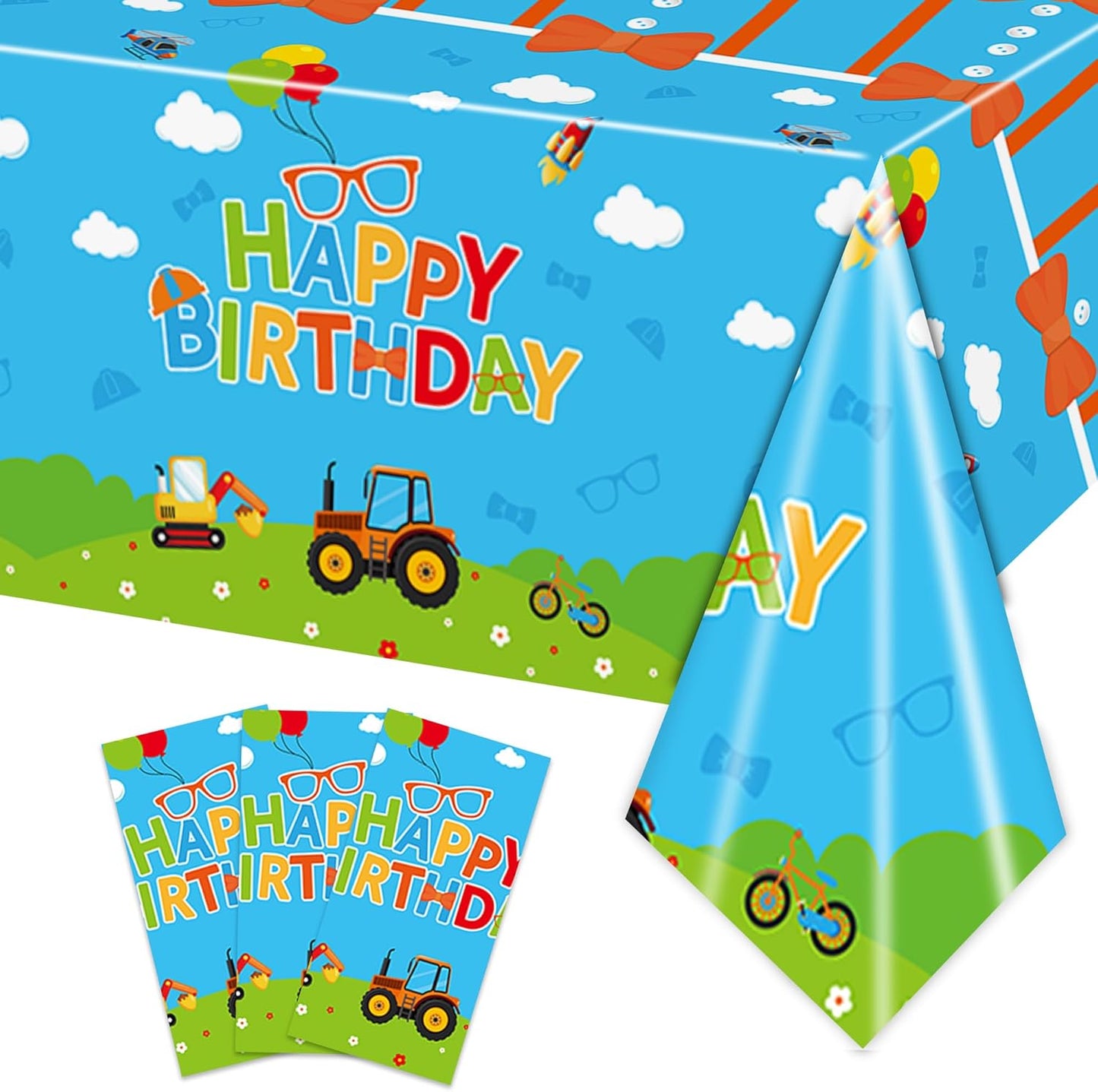 3 PCS English Teacher Tablecloth Party Supplies Plastic Table Cover DecorationsParty Decorations，54 x 108inch