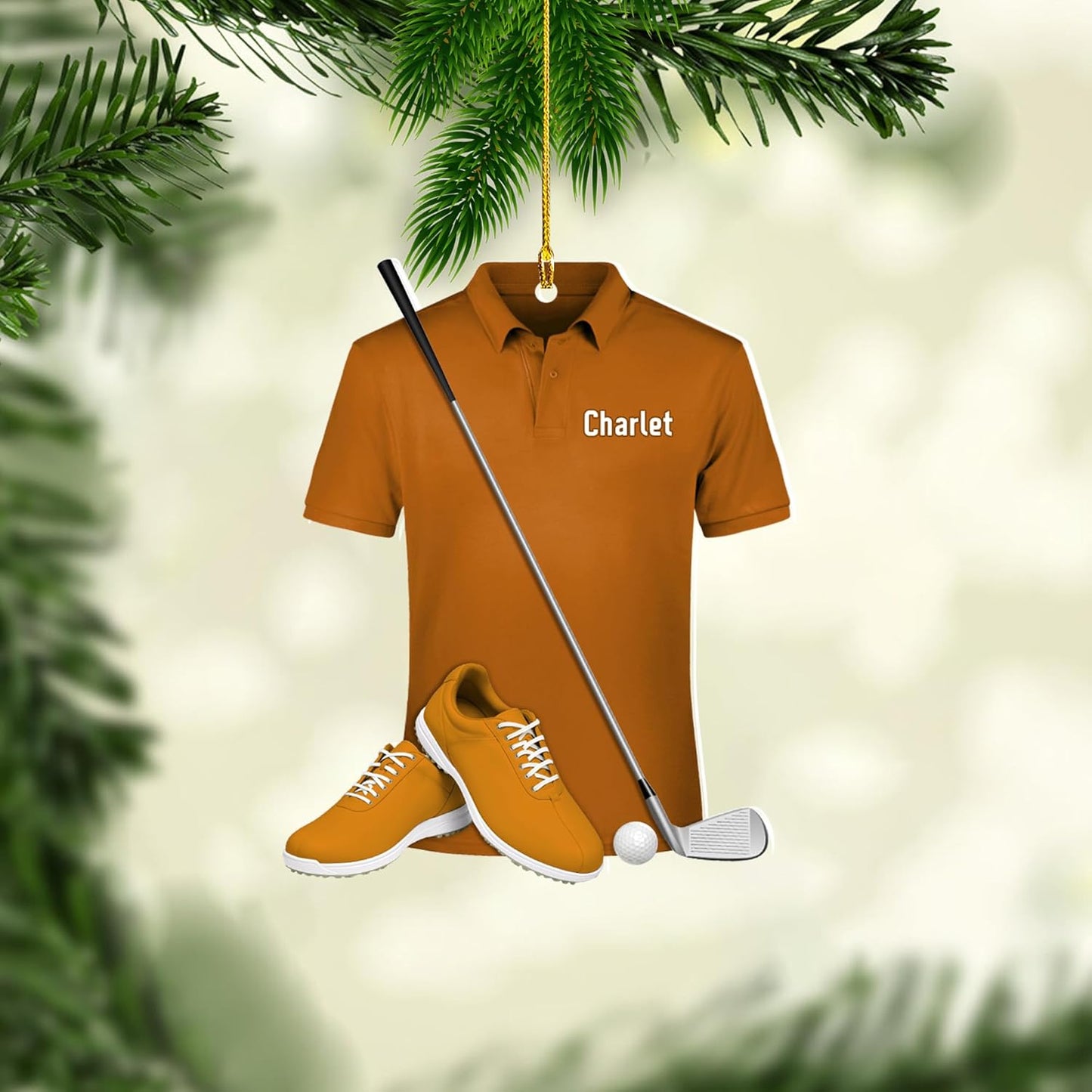 Personalized Golf Ornaments for Christmas Tree 2025 Custom Golf Christmas Ornament Golfing Bag Ornament Sports Golf Cart Ornaments Gift for Golfer Bag Golfing Lovers Hanging Decoration (G23)