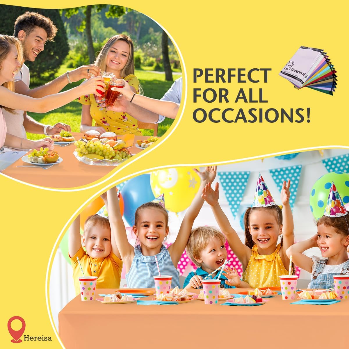 Plastic Peach Tablecloths 3 Pack Disposable Table Covers 54 x 108 Inches Pitch Onyx Peach Table Cloths for Parties Birthdays Weddings Anniversary BBQ Picnic, Fits 6 to 8 Foot Rectangle Tables