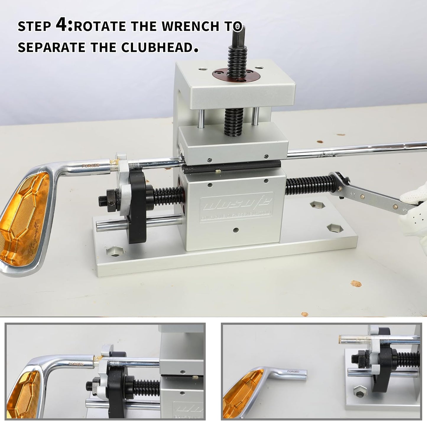 wosofe Golf Vice Clamp, Golf Shaft Kit Ferrules Head Removal Machine, Golf Clubhead Removal Tool, Works Shaft Puller Fitting Workshop Separator Repair Tools for All Club Shafts
