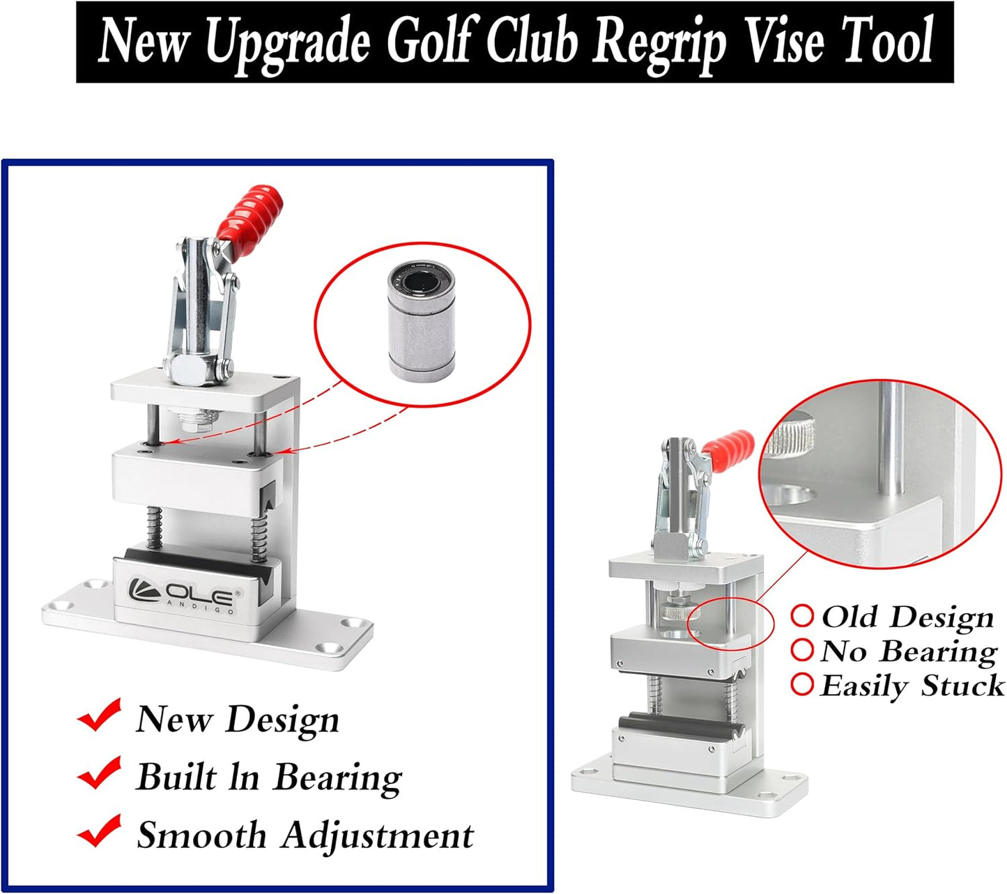Golf Club Regrip Vise Tool Professional Golf Club Gripping Station with Hook Blade Utility Knife,Quick Shaft Clamp,Golf Club Shaft Clamp Gripping Vise Tool for Domestic,Golfer