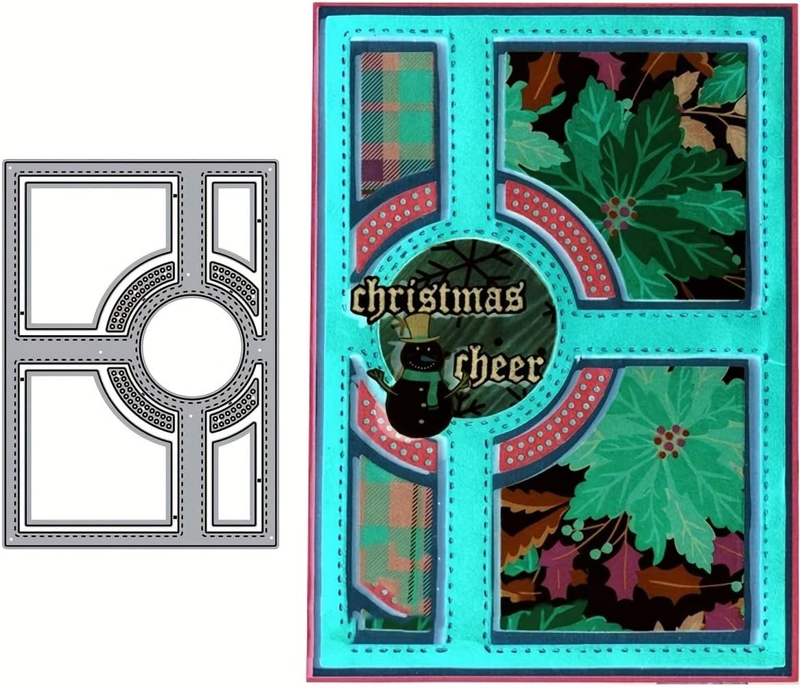 Lapoo Flowers Metal Cutting Die for Scrapbooking - Durable, Cut Stencils for DIY Scrapbook Photo Album Decorative Paper Card, Card Making Supplies (Cross Frame 5.6 x 3.9 in)