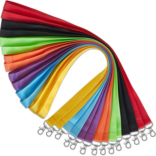 YOUOWO Cruise Lanyards Solid Durable14 Pack 7 Colors, For ID Card Badge Holder Office Neck Keychain,wide 0.79inch (2cm)
