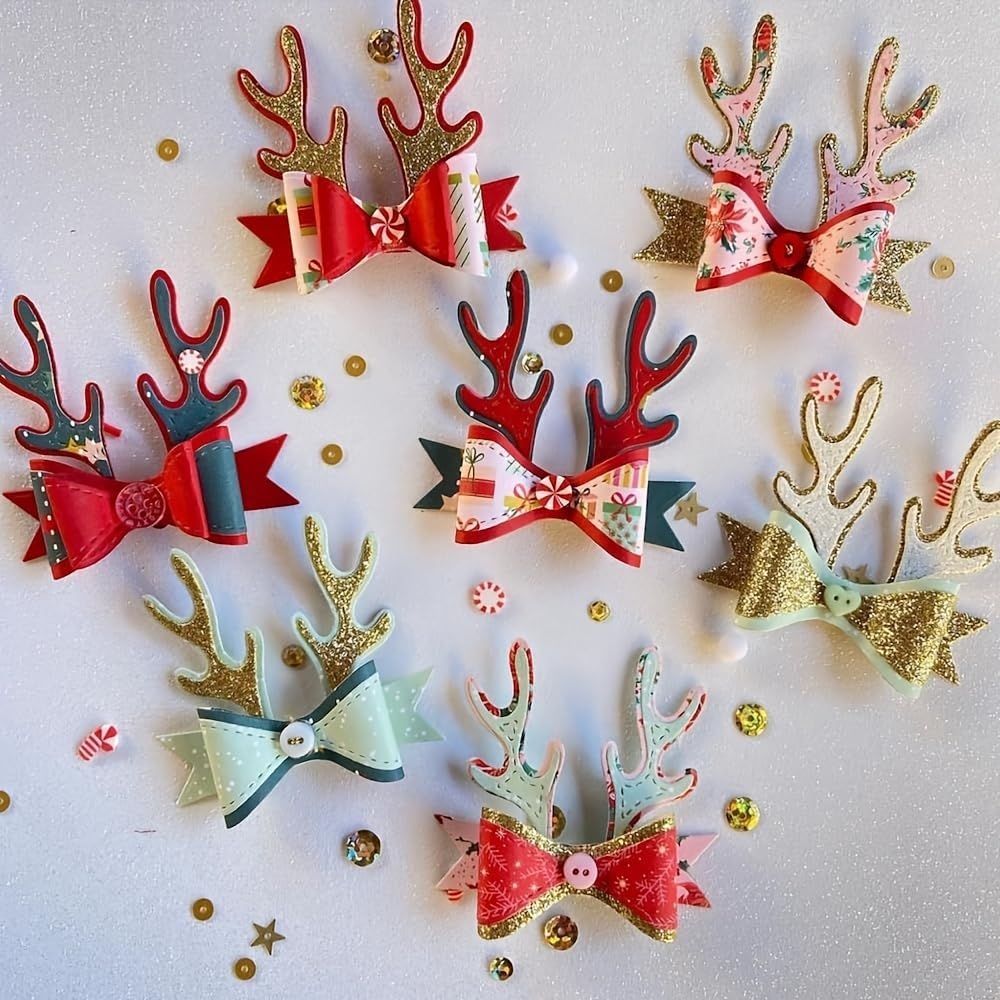 Lapoo Metal Cutting Die for Scrapbooking, 3D Backgrounds Frame New Cutting Dies DIY Album Card Making Decor Paper Metal Die Cuts Party Wedding Decorations (Antler 4.2 x 3.7 in)