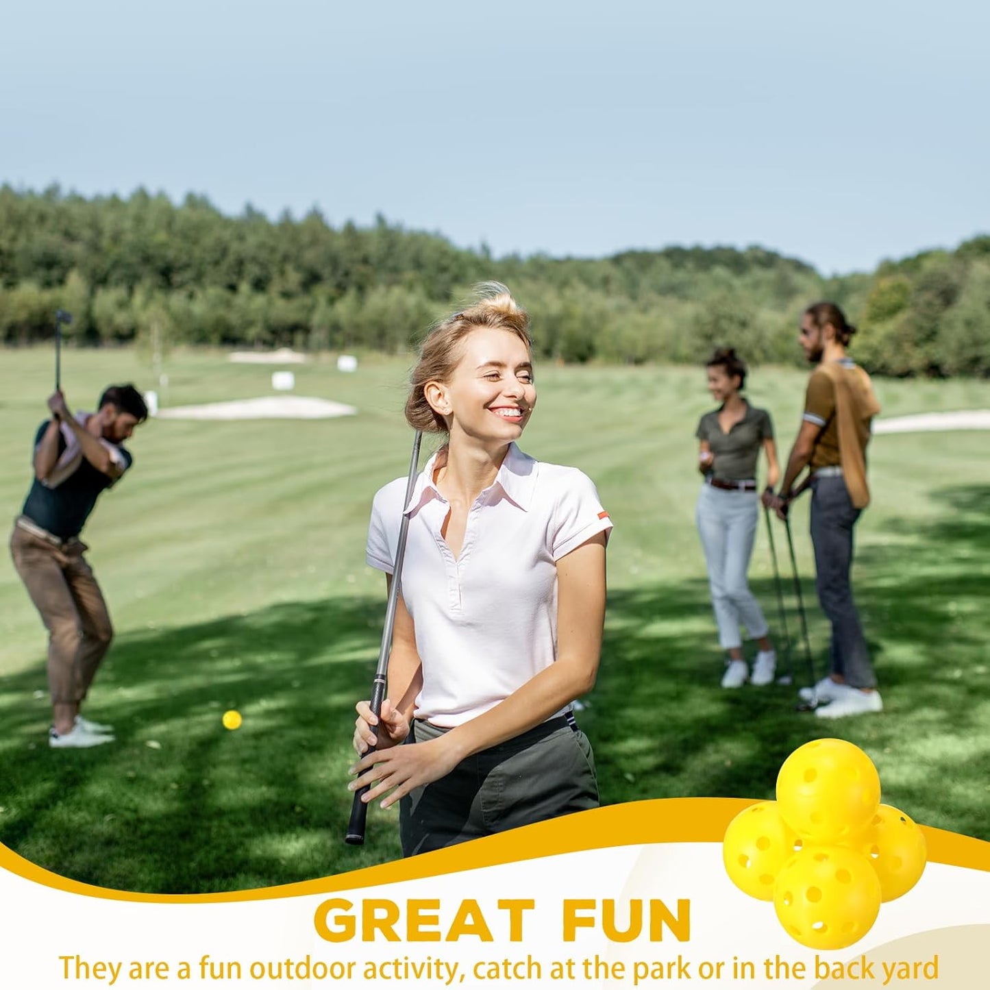 24 Pack Practice Golf Balls 42 mm Limited Flight Plastic Golf Training Airflow Hollow Ball for Driving Range Swing Practice Backyard Indoor Outdoor Home