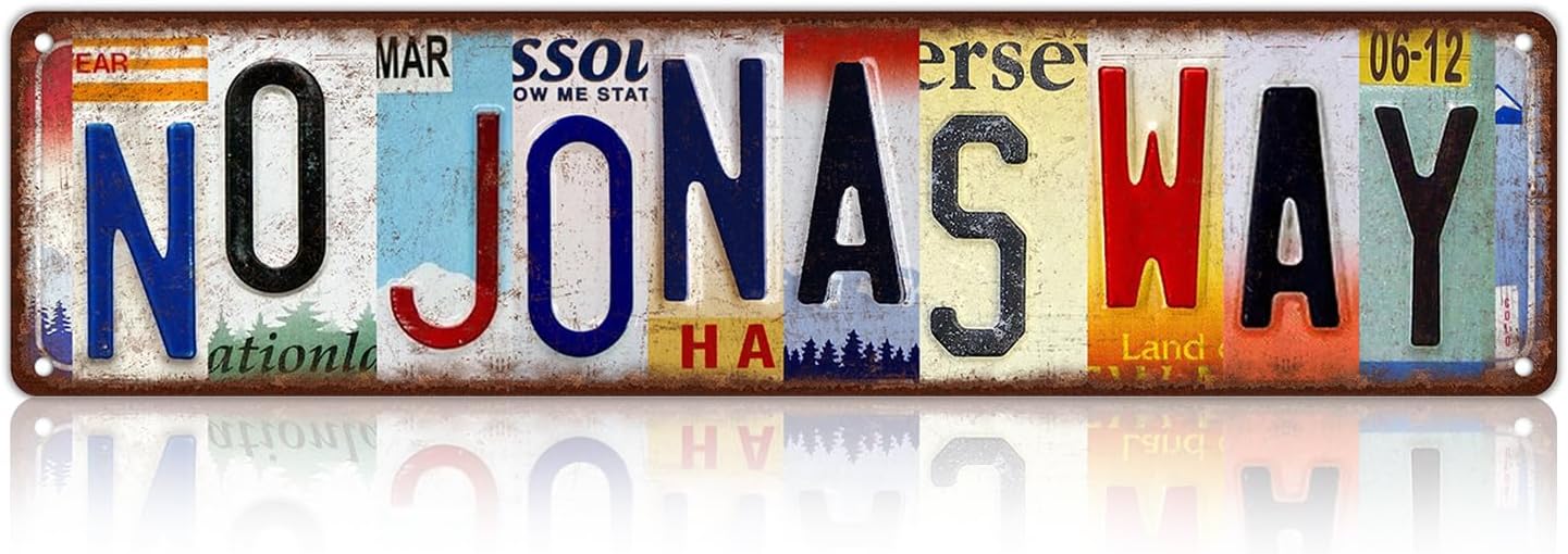 Vintage No Jonas Way Street Sign Wall Decor Metal Tin Signs Poster