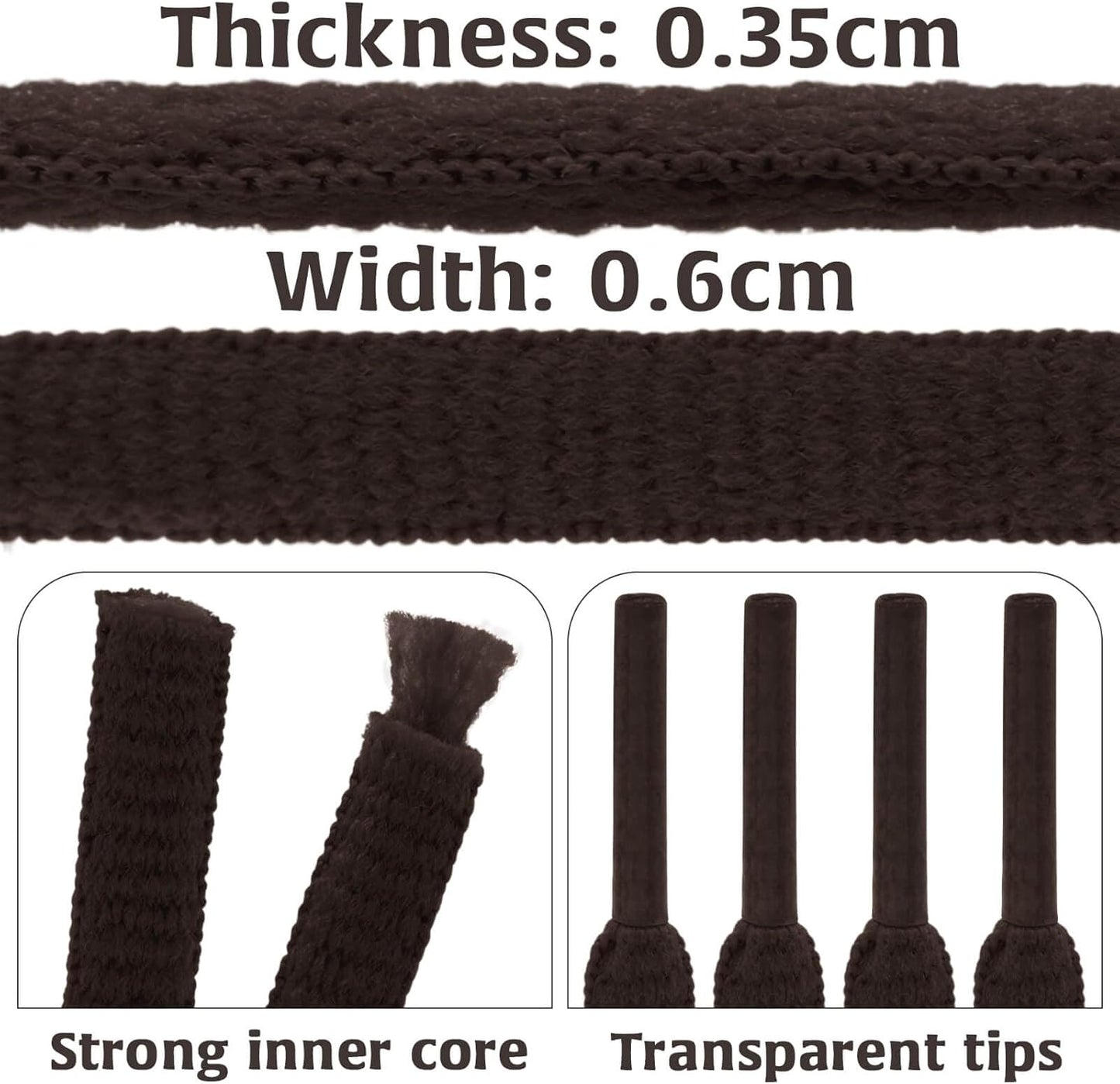 DELELE 2Pair Oval Shoes laces 42 Colors Half Round 1/4" Athletic ShoeLaces for Sport/Running Shoes Shoe Strings