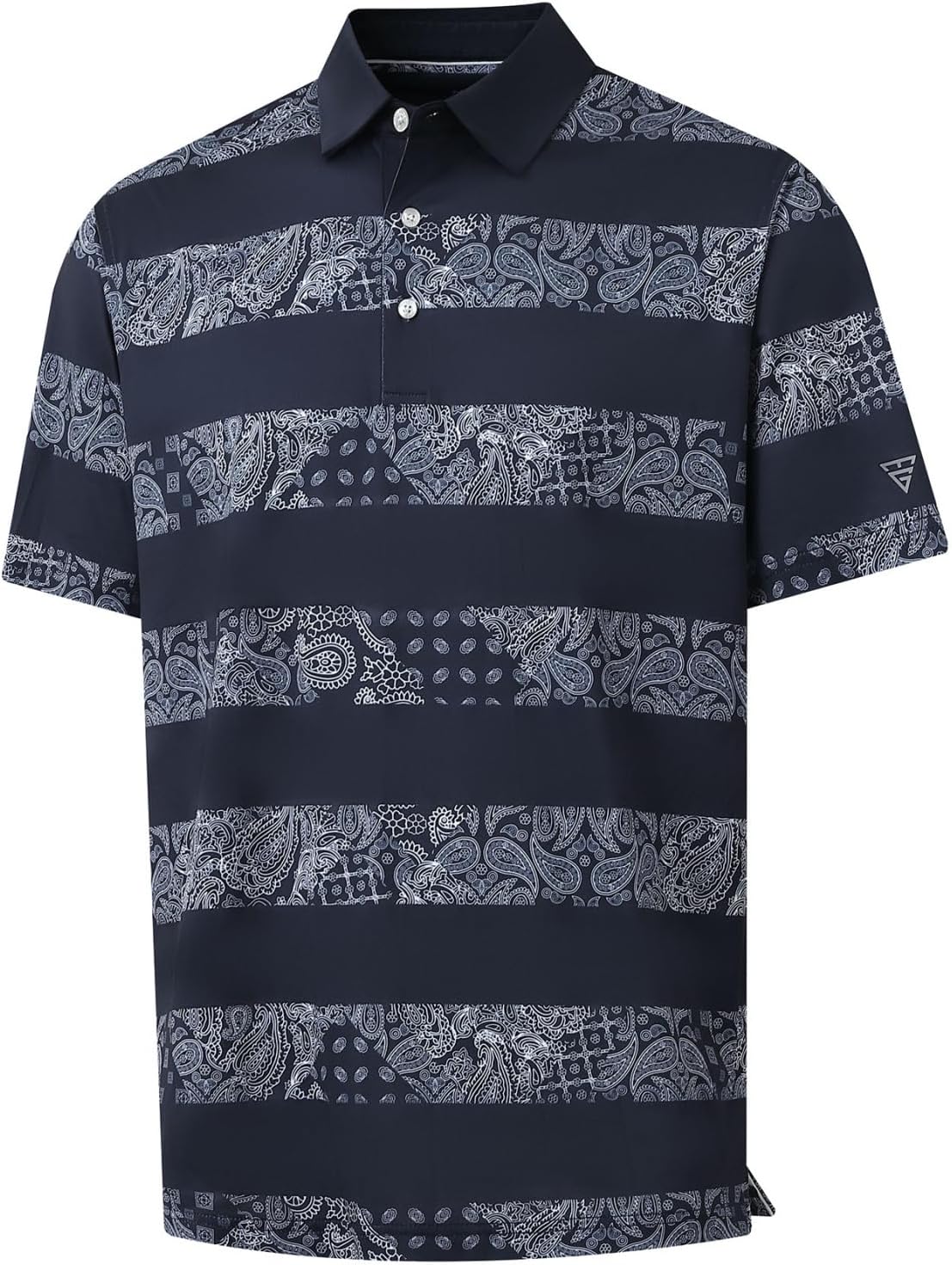 Golf Shirts for Men Dry Fit Short Sleeve Print Performance Moisture Wicking Polo Shirt