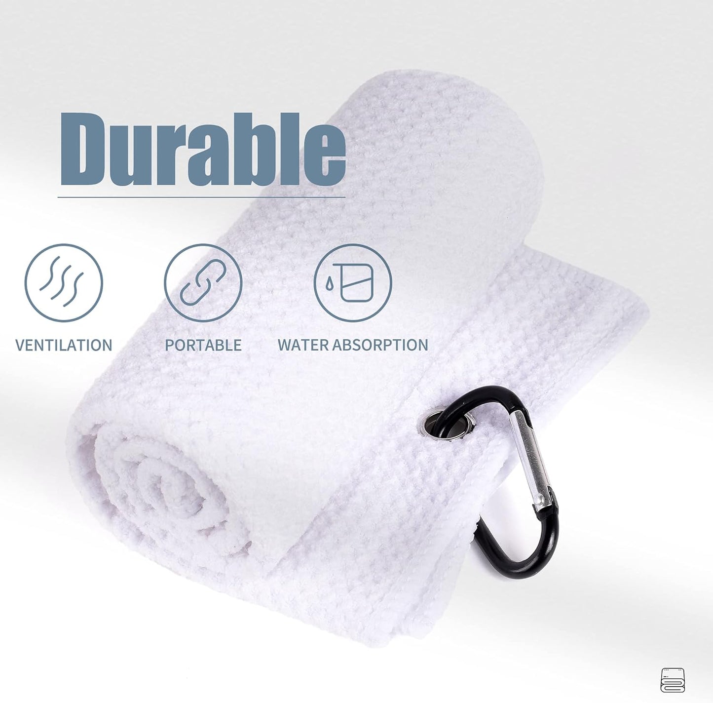 Mile High Life Golf Towels - Microfiber Waffle Pattern Tri-fold, Brush Tool Kit with Club Groove Cleaner with Retractable Cord and Clip, for Men Women, Golf Gift