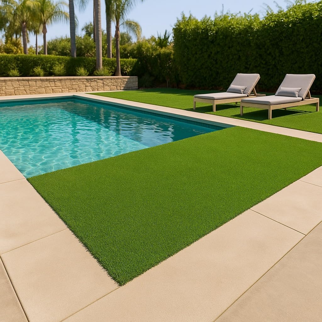 Ottomanson Artificial Turf Golf Hitting Mat 2' x 6'6" Indoor/Outdoor Waterproof Synthetic Fake Grass for Putting Practice Baseball Football Sports Gym Backyard, Custom Size 2' up to 30'