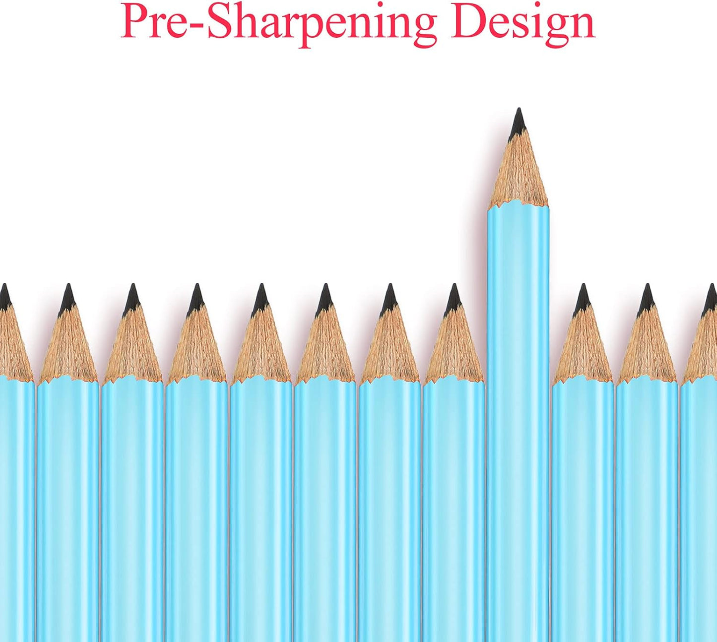 Outus 72 Pieces Golf Pencils Half Pencils with Eraser Mini Bulk Short #2 HB Pre Sharpened for Bridal Shower Wedding Office(Light Blue)