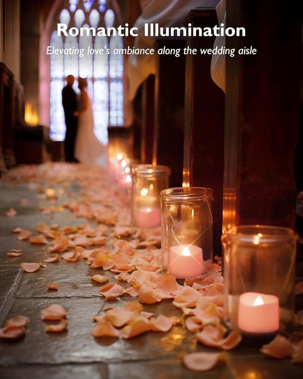 Homemory Pink Tea Lights Candles Battery Operated, 200+Hour Flameless Flickering Fake Electric LED Colored Tealights Candles for Romantic Wedding Decor, Baby Showers, Proposal, Valentine's, 12-Pack