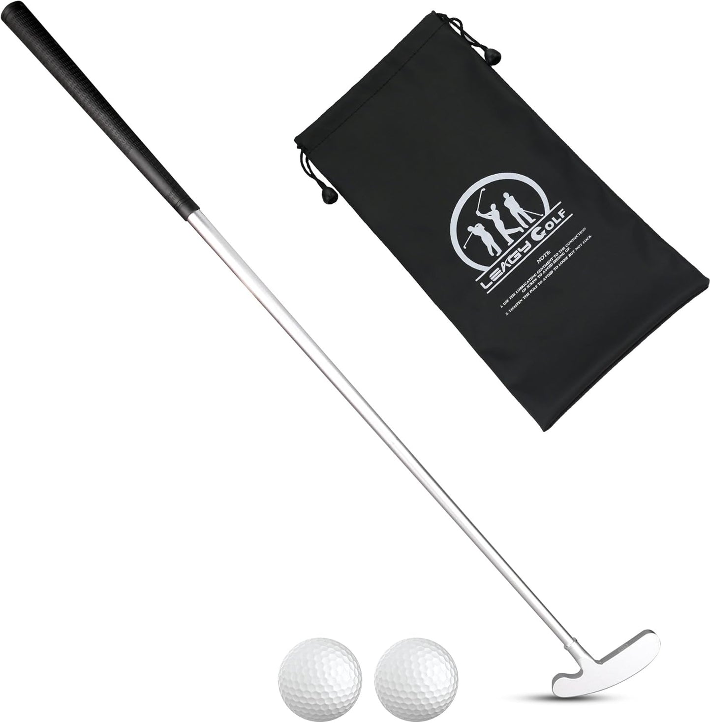 LEAGY 4-Section Portable Putter - Right & Left Hand, 2 Golf Balls, 1Pack Golf Bag
