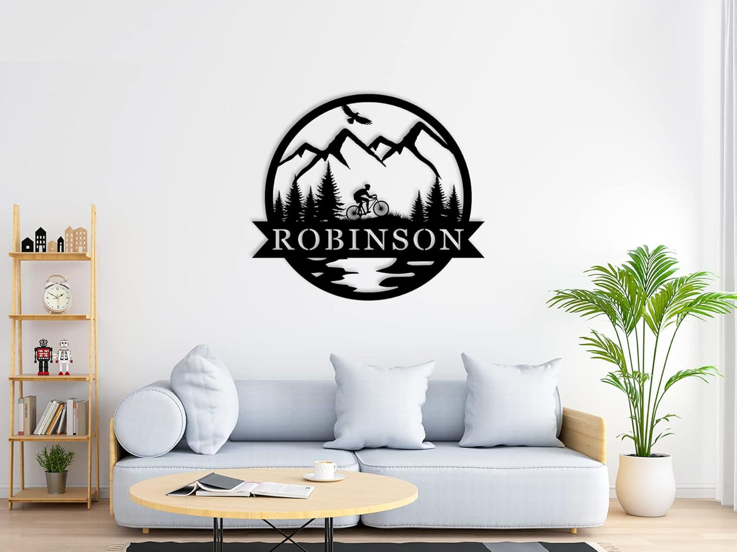 Personalized Mountain Biking Metal Sign, Custom Metal Bike Wall Art, Mountain Bike Gift, Custom Sign for Cabin, Lake House, Vacation Home