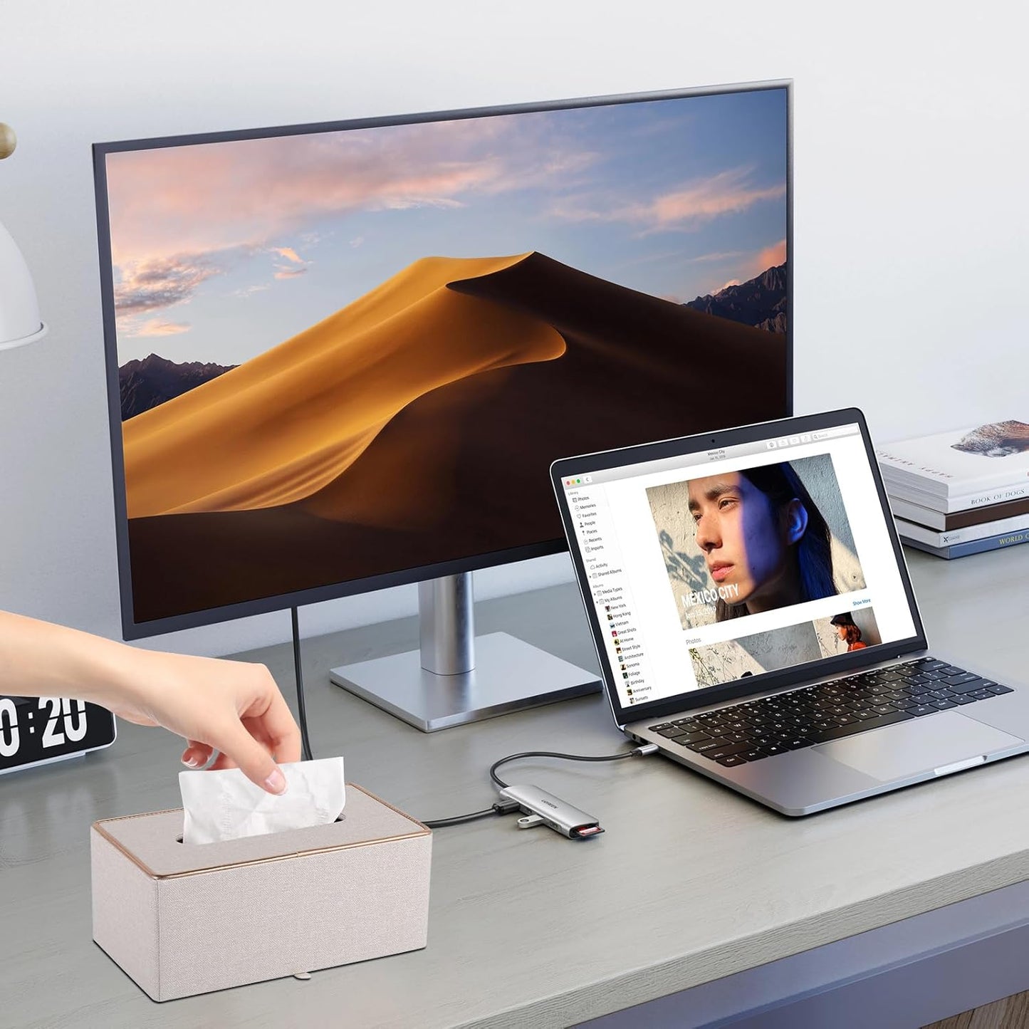 Tissue Box Cover Rectangle Tissue Box Holder PU Leather Facial Organizer with Magnetic Bottom,Decorative Napkin Caddy for Vanity Dresser Night Stand Table Countertop Home Office Car,Beige