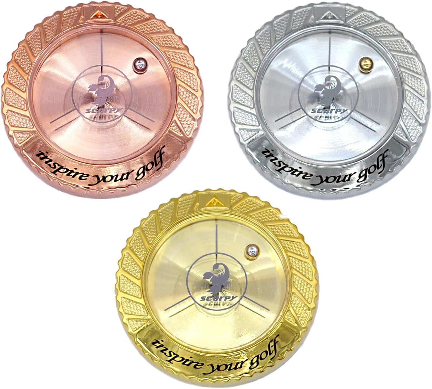 scorpy Golf Level Ball Marker with Metal Bead and Hat Clip, High Precision Putting Green Reading Aid Golf Accessories, Precision Alignment Tool for Perfect Putts