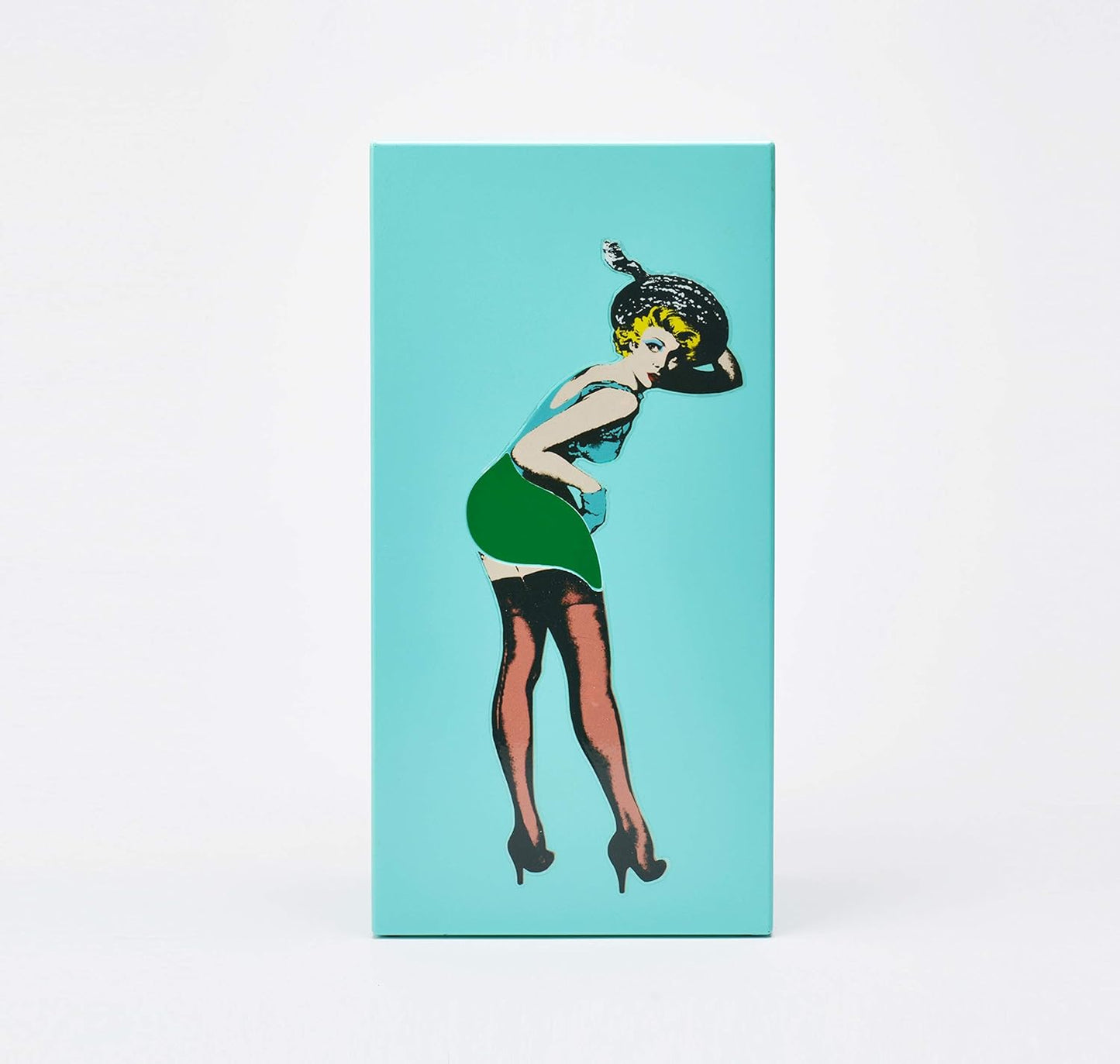 Flying Skirt® Tissue Box - The Original Award-Winning Lady Skirt Design, Resin Pop Art, Weighted Metal Base, Made in Korea, Premium Gifts & Novelty Home Decor by Spextrum (Mint)