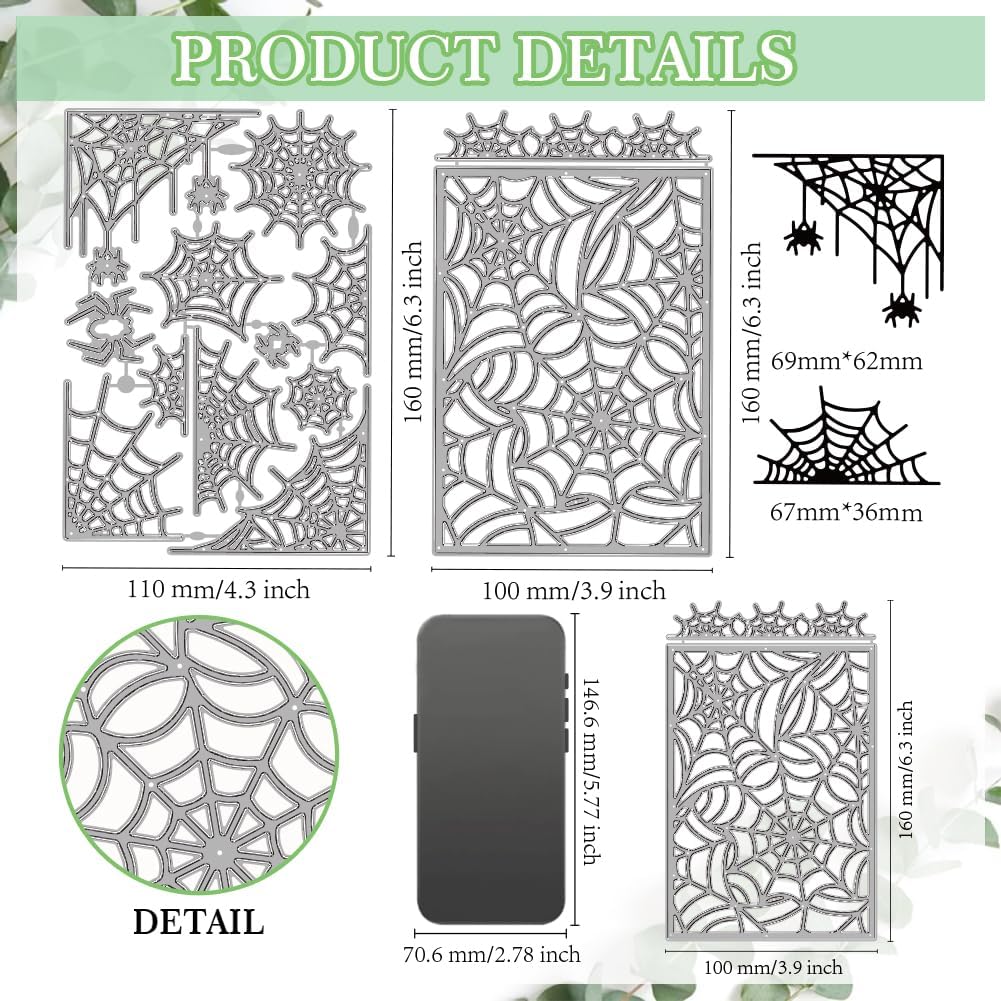 MAYJOYDIY Halloween Spider Web Metal Cutting Die Cuts DIY Crafts Cobweb Scrapbook Paper Cards Cutting Dies Cut Stencils for DIY Embossing Card Making Book Tags Decorative Paper Dies Scrapbooking