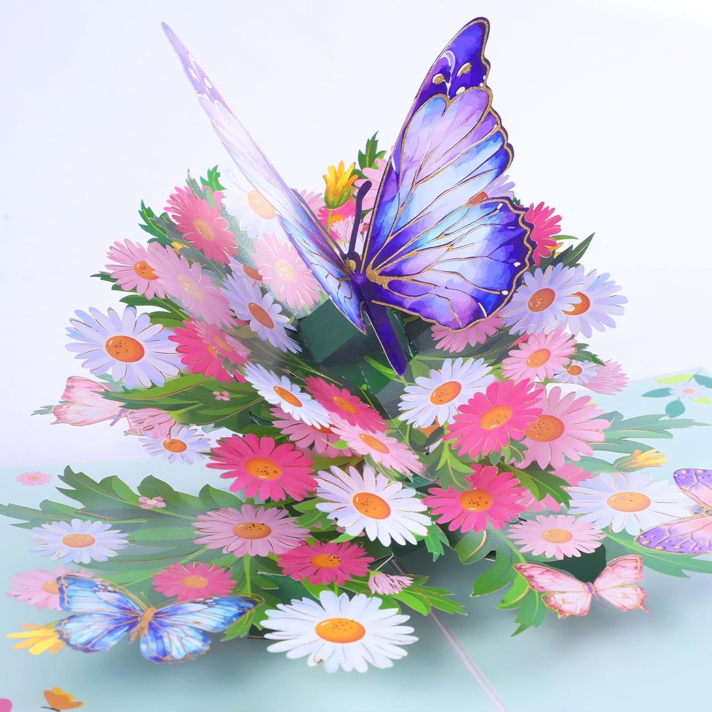 3D Butterfly Greeting Cards, Flowers Pop Up Birthday Cards, for Mom, Sister, Grandmother, Wife, Daughter, and other women, with envelope