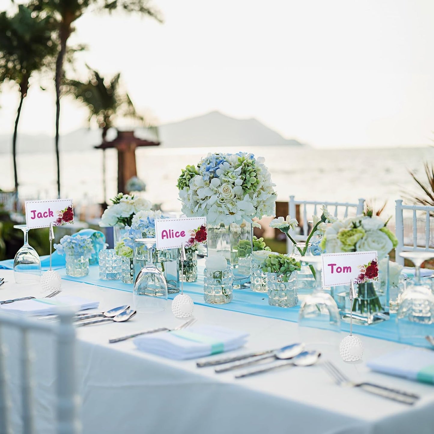 4 PCS Resin Golf Ball Base Alligator Clip Place Card Holder Golf Ball Shaped Table Number Holder Name Place Card Holder for Office Menu Events Wedding Party