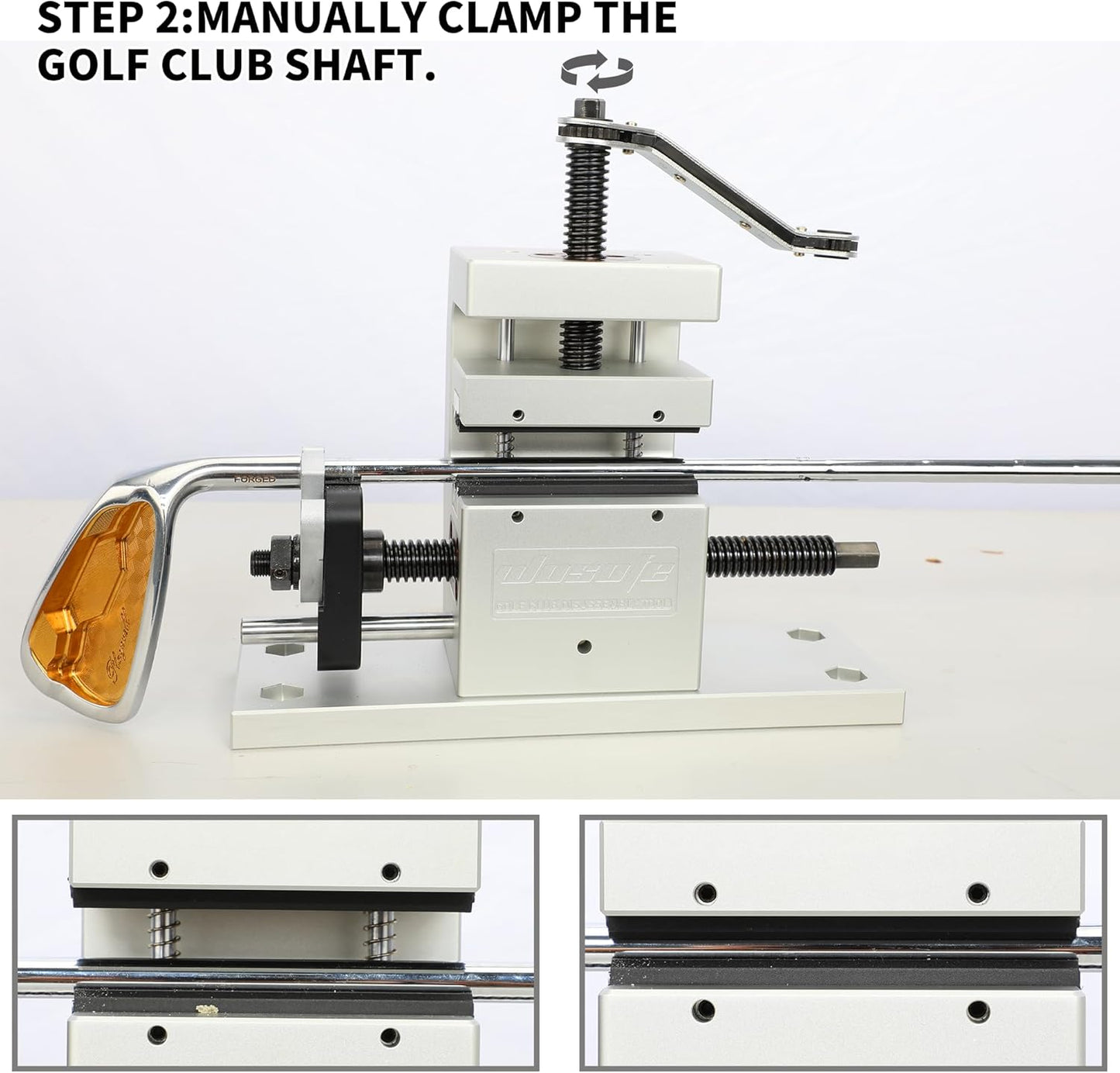 wosofe Golf Vice Clamp, Golf Shaft Kit Ferrules Head Removal Machine, Golf Clubhead Removal Tool, Works Shaft Puller Fitting Workshop Separator Repair Tools for All Club Shafts