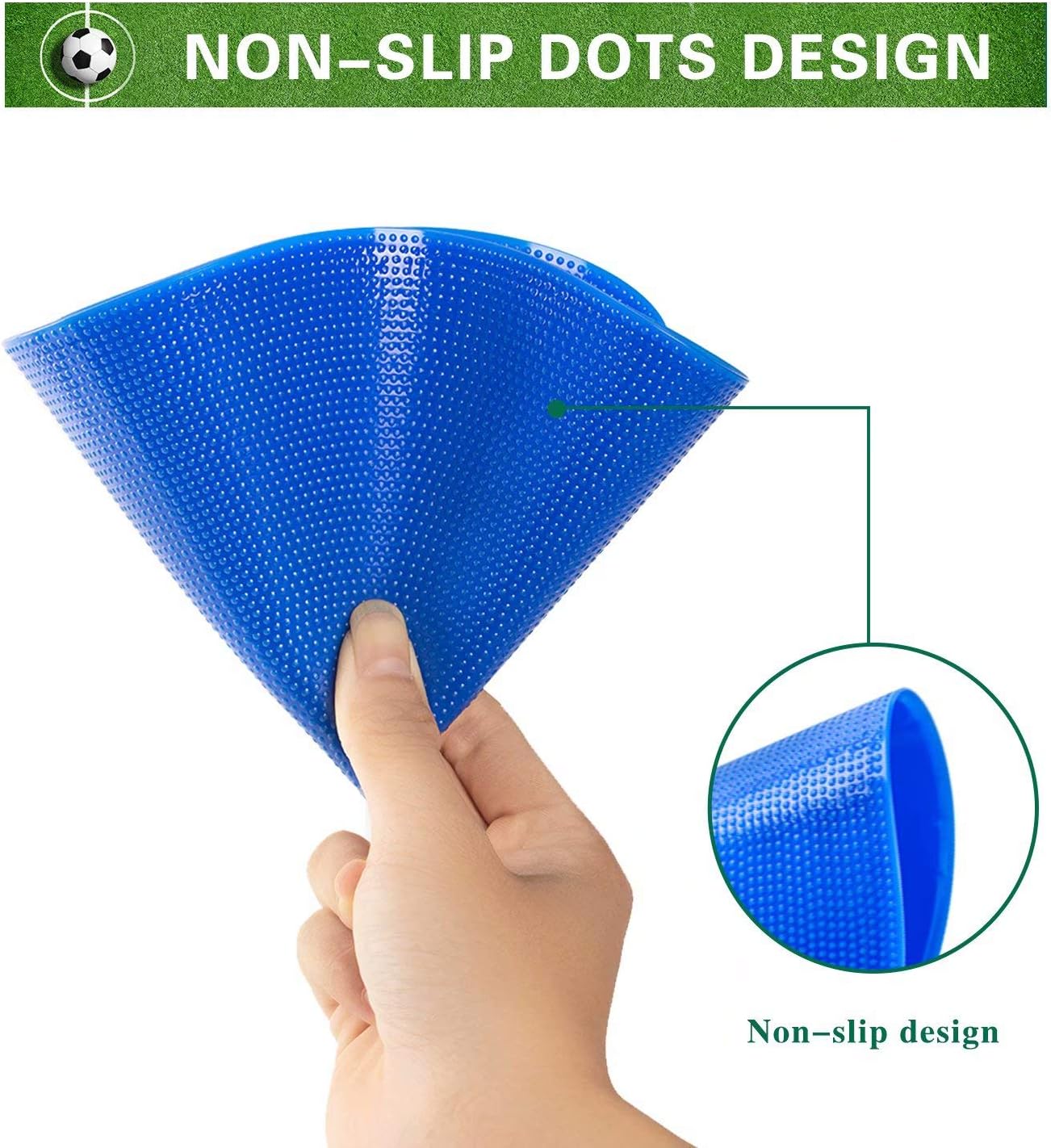 Spot Markers 9 Inch 10 Inch Non-Slip Rubber Agility Markers for Football, Basketball Training Markers, Dance Practice and Drills with Flat Cones Points