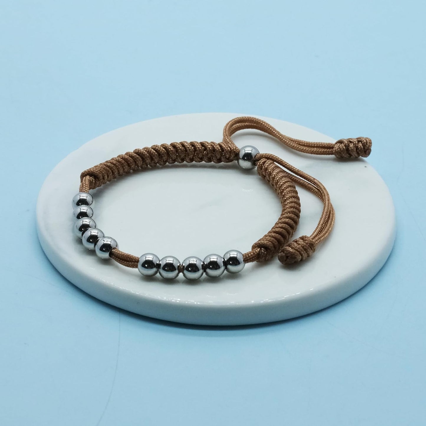 LAMIBEE Premium Golf Stainless Steel 10 Bead Score Counter Bracelet, Golf Stroke Count Bracelet, Resizable Easy Adjust Golf Round Scoring Tracker, Durable Stylish Golf Accessory