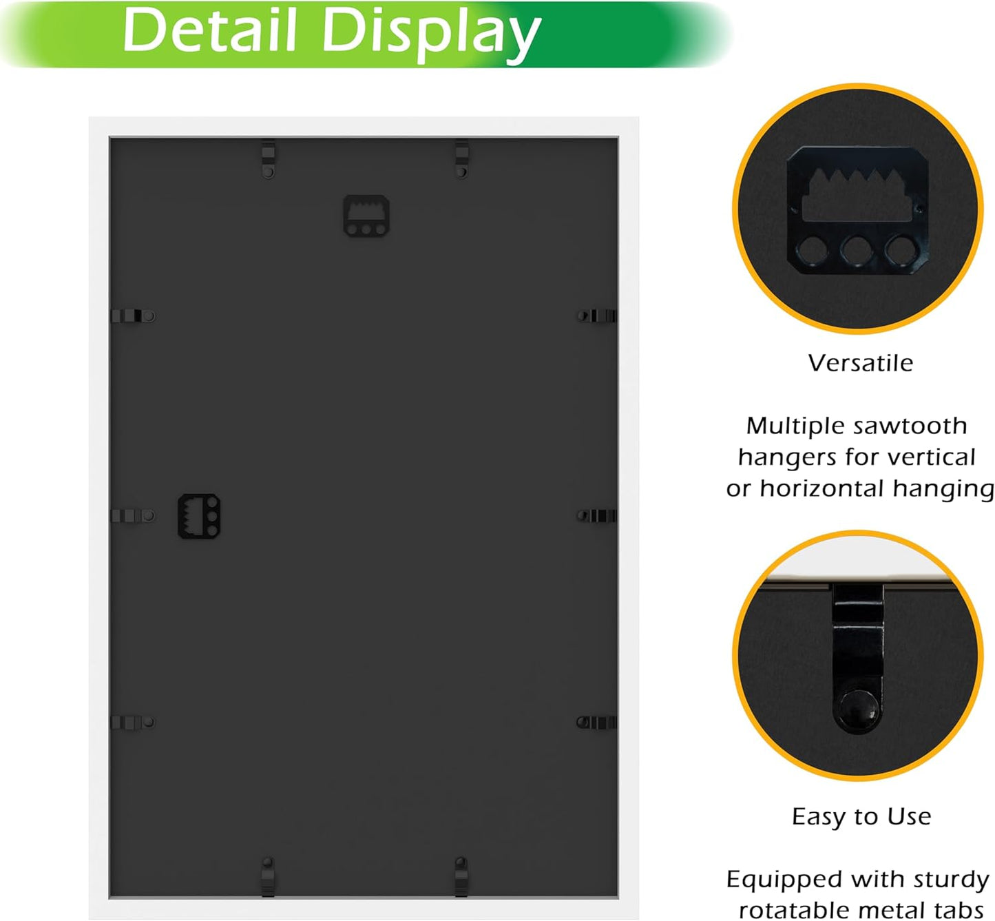 FrameWorks 12" x 18" White Wooden Shadow Box Frame – Soft Felt Back, Tempered Glass, and Included Elegant White Ball Push Pins