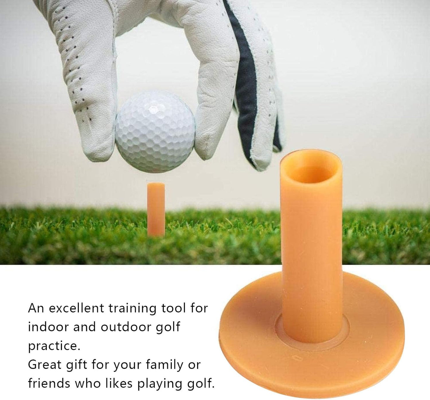 Agatige 10pcs Rubber Golf Tees Set, Golf Trainer Aid Tee Holder Driving Range Golf Accessory Ball Seat for Golf Hitting Mats and Indoor Outdoor Training