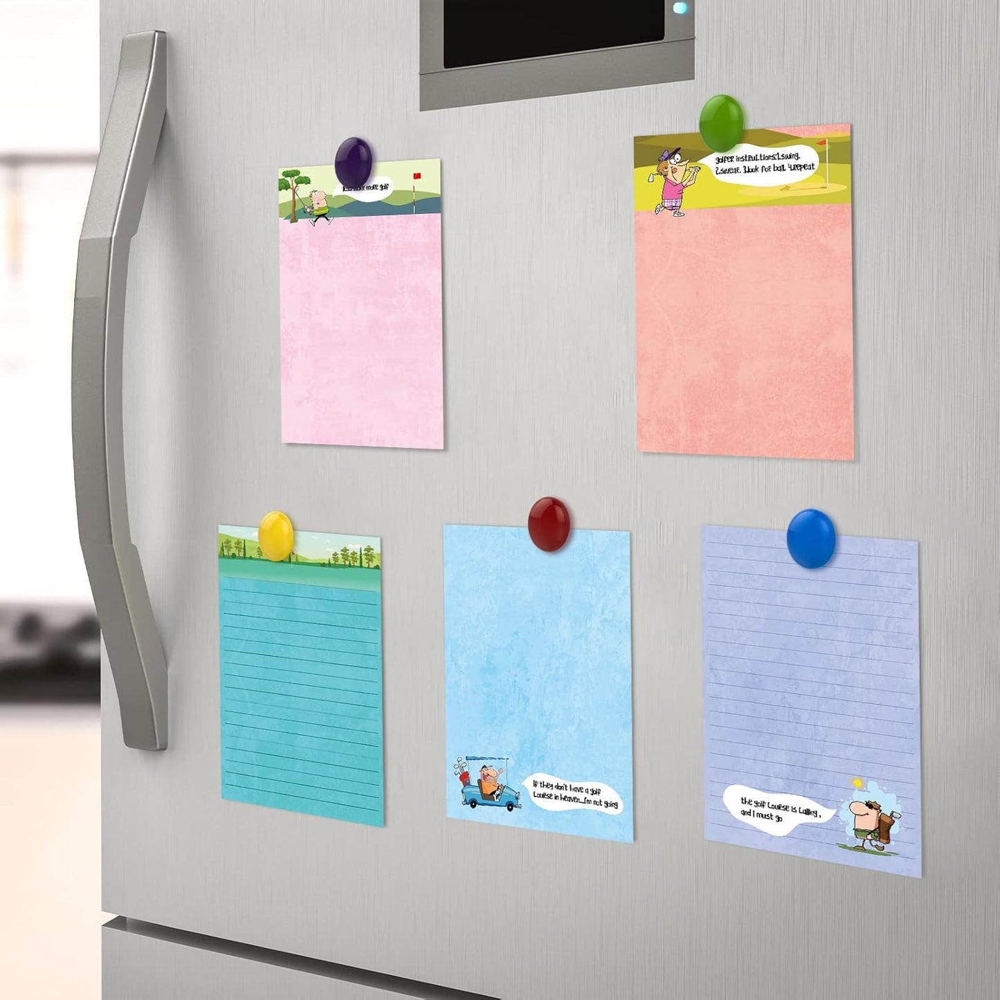 Eaasty 8 Pack Funny Memo Notepads Funny Golf Gifts Golf Notebook Sticky Note to Do List for Office Supplies, 8 Styles(Classic Style)