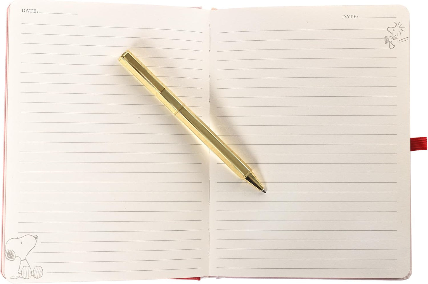 Graphique Snoopy Lined Journal Plus Pen Luxe Collection, Hardcover Diary Notebook for Writing, Gold Foil Embossing, 160 Pages, 6” x 8”