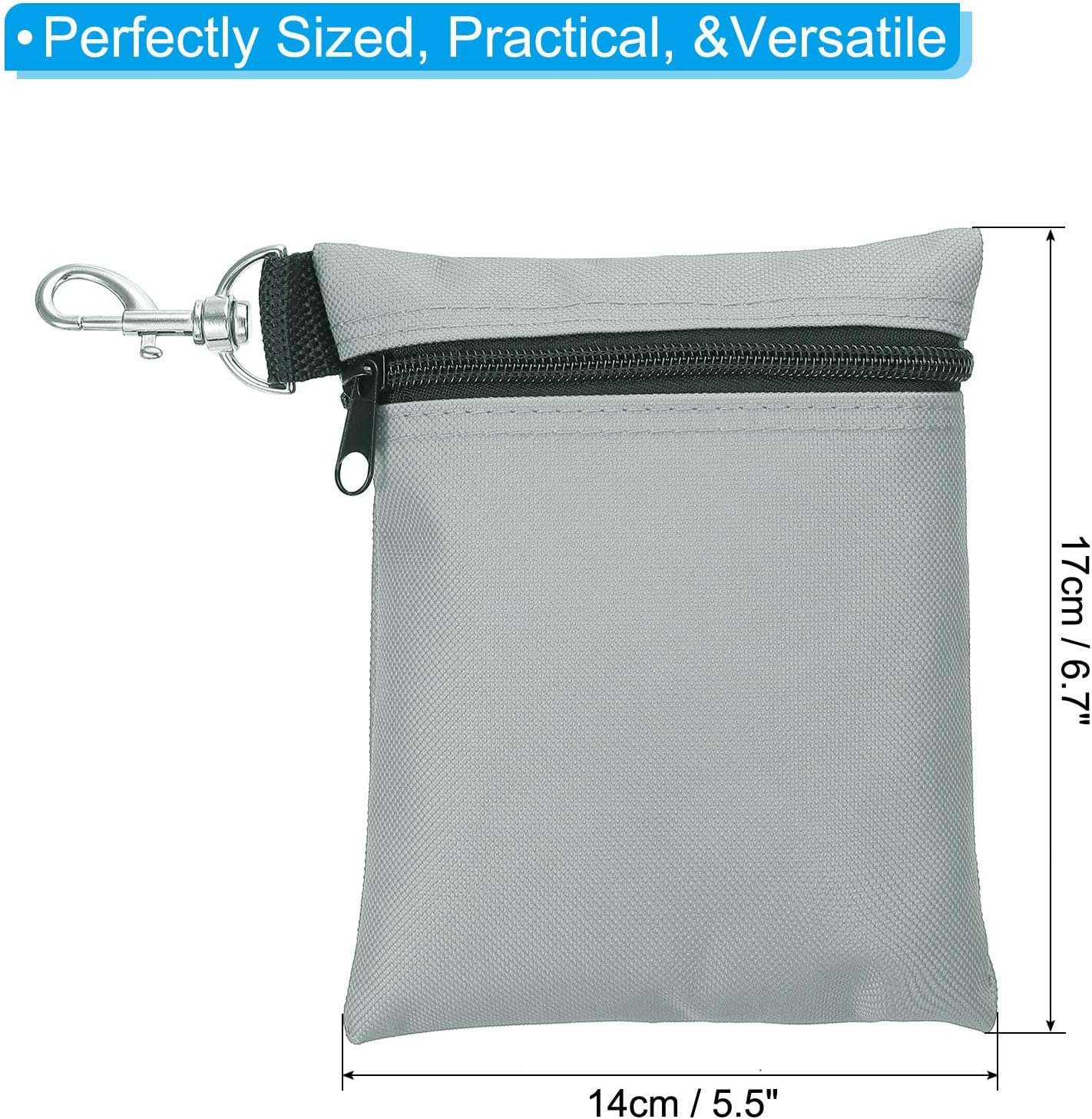 PATIKIL Golf Tee Pouch, Zipper Golf Ball Bag with Metal Lobster Claw Clip for Men Women Valuables Holder